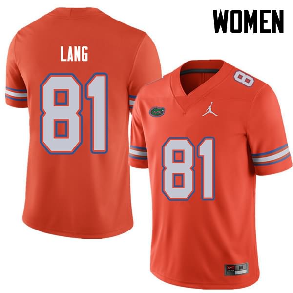 Women's NCAA Florida Gators Dante Lang #81 Stitched Authentic Jordan Brand Orange College Football Jersey RBR3565SD